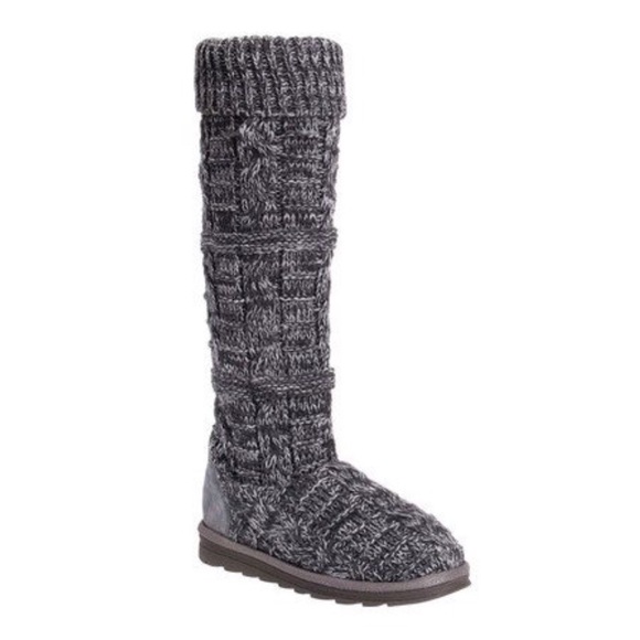 Muk Luks Shelly Marl Knit Sweater Slouch Boot sz7